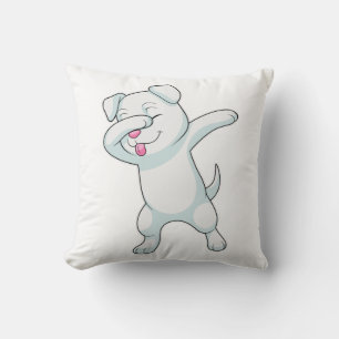 Dog at Hip Hop Dance Dab Throw Pillow