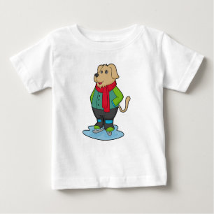 Dog at Ice skating with Ice skates Baby T-Shirt