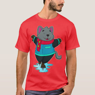 Dog at Ice skating with Ice skates Scarf T-Shirt