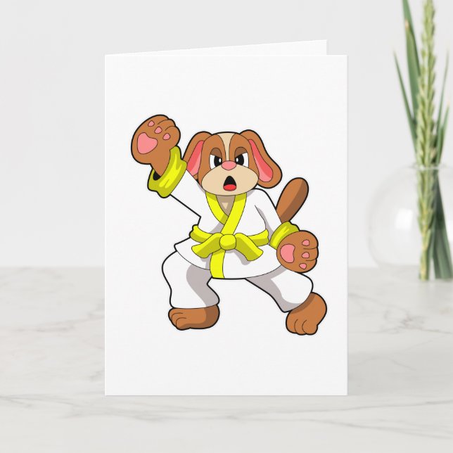 Dog at Karate Martial arts Card (Front)