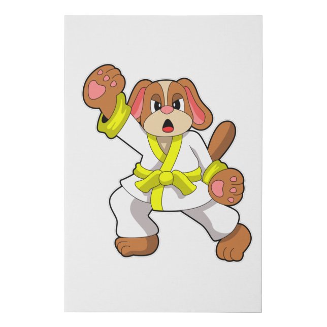 Dog at Karate Martial arts Faux Canvas Print (Front)