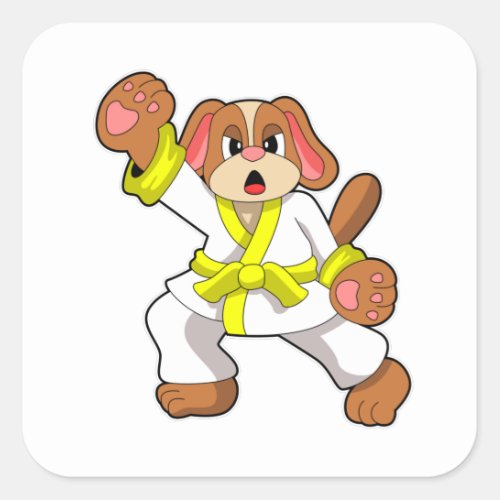 Dog at Karate Martial arts Square Sticker