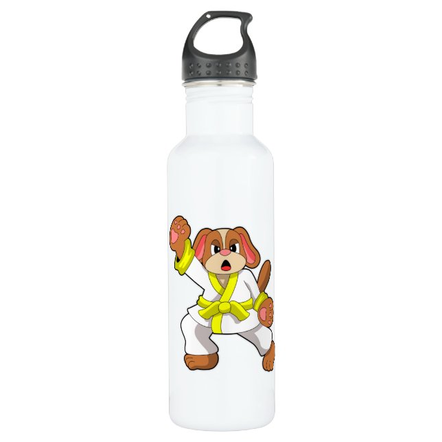 Dog at Karate Martial arts Stainless Steel Water Bottle (Front)