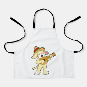 Dog at Music with Guitar Apron