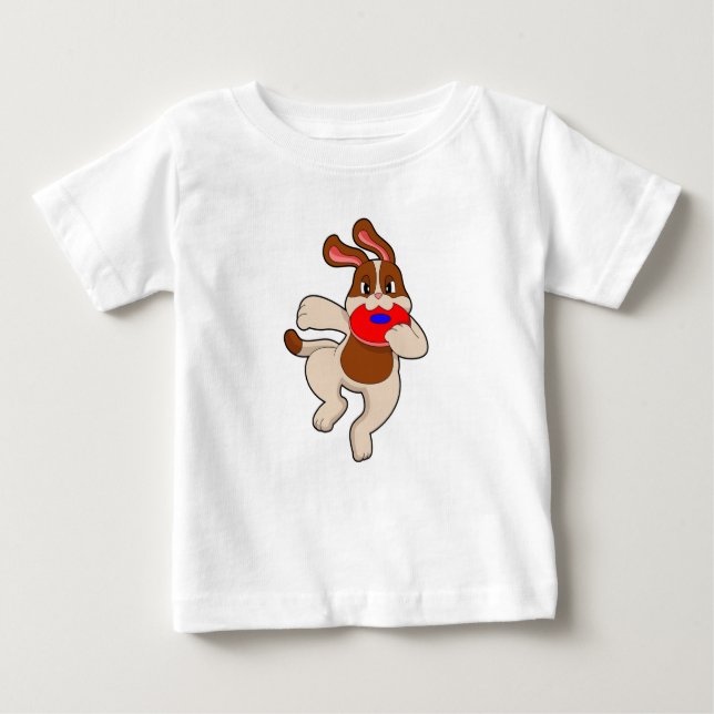 Dog at Playing Baby T-Shirt (Front)