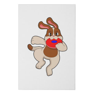 Dog at Playing Faux Canvas Print