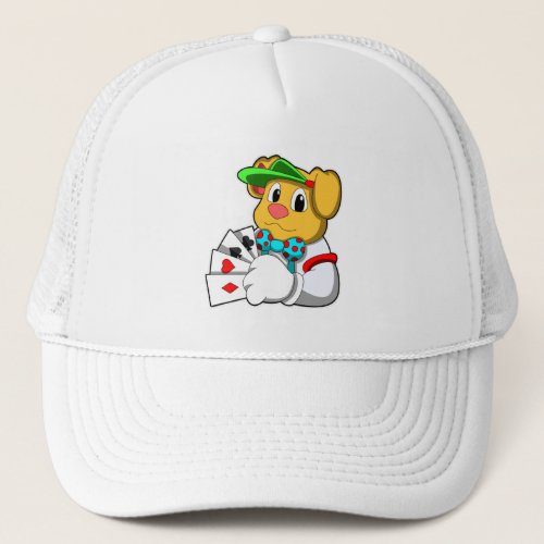Dog at Poker with Cards Trucker Hat