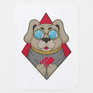 Dog at Poker with Poker cards Baby Blanket