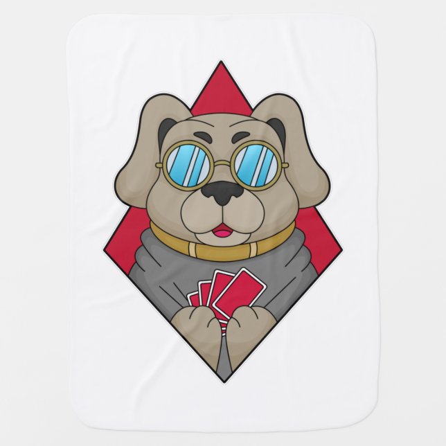 Dog at Poker with Poker cards Baby Blanket (Front)