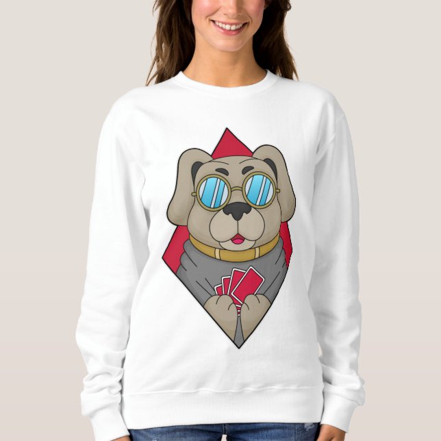 Dog at Poker with Poker cards Sweatshirt (Front)