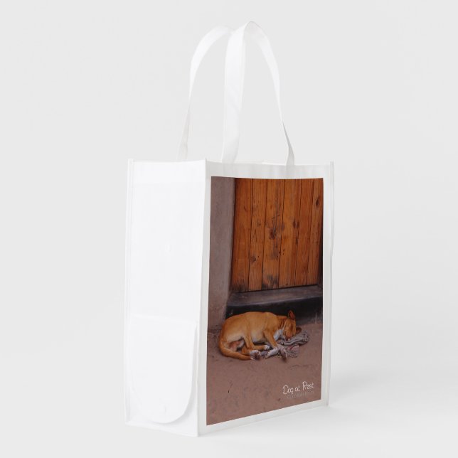 Dog at Rest Reusable Grocery Bag (Front Side)