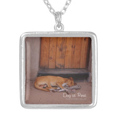 Dog at Rest Silver Plated Necklace