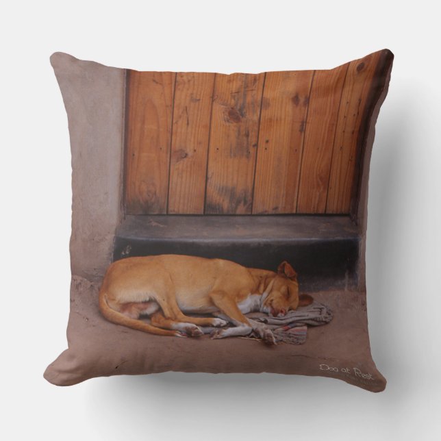 Dog at Rest Throw Pillow (Front)