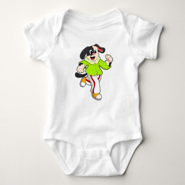 Dog at Running Baby Bodysuit (Front)
