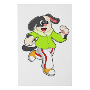 Dog at Running Faux Canvas Print