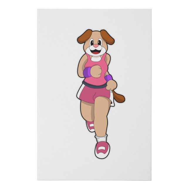 Dog at Running Faux Canvas Print (Front)