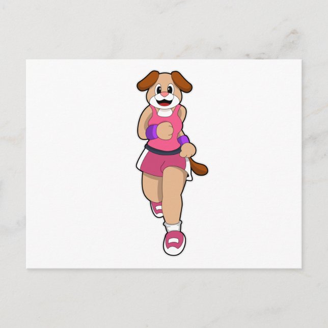Dog at Running Postcard (Front)