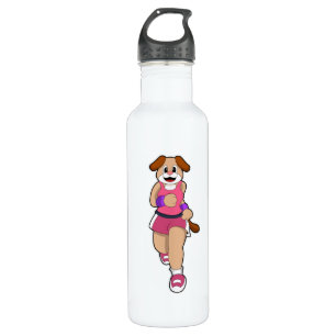 Dog at Running Stainless Steel Water Bottle
