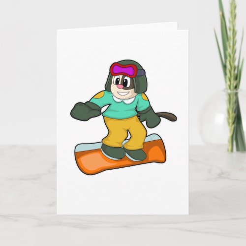 Dog at Snowboard Sports Card