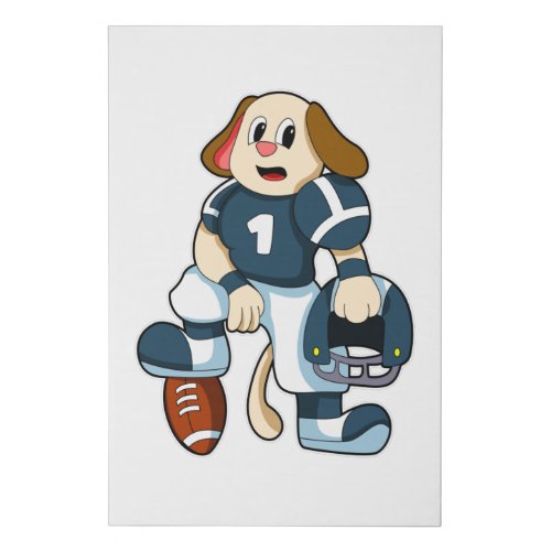 Dog at Sports with Football  Jersey Faux Canvas Print