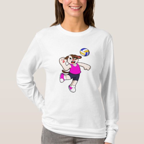 Dog at Sports with Volleyball T_Shirt