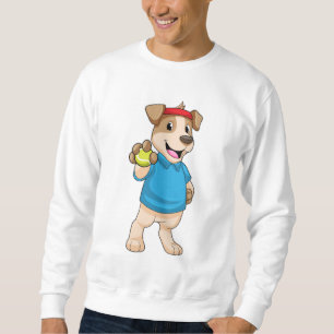 Dog at Tennis with Tennis ball Sweatshirt
