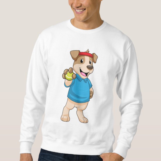 Dog at Tennis with Tennis ball Sweatshirt (Front)