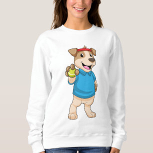 Dog at Tennis with Tennis ball Sweatshirt