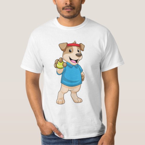 Dog at Tennis with Tennis ball T_Shirt