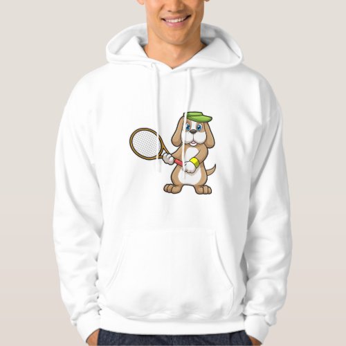 Dog at Tennis with Tennis racket  Cap Hoodie