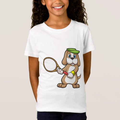 Dog at Tennis with Tennis racket  Cap T_Shirt