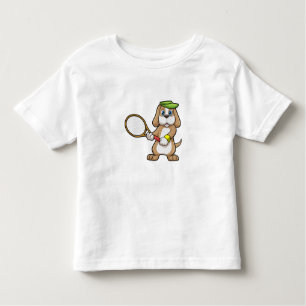 Dog at Tennis with Tennis racket & Cap Toddler T-shirt