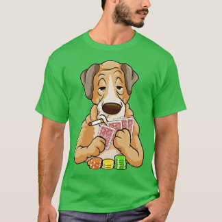 Dog at with cards and chips T-Shirt