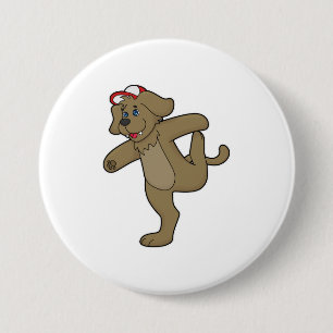 Dog at Yoga Fitness Button