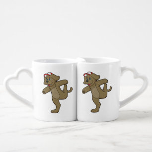 Dog at Yoga Fitness Coffee Mug Set