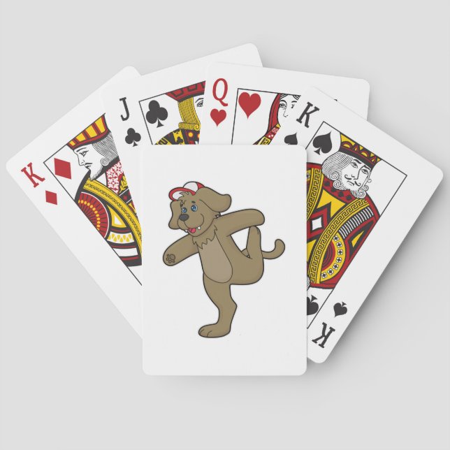Dog at Yoga Fitness Poker Cards (Back)