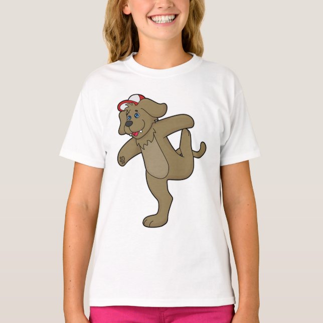 Dog at Yoga Fitness T-Shirt (Front)
