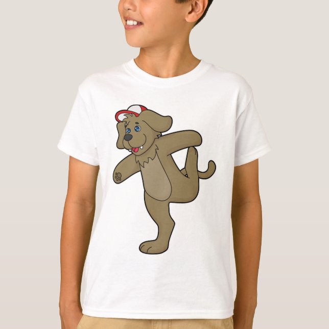Dog at Yoga Fitness T-Shirt (Front)