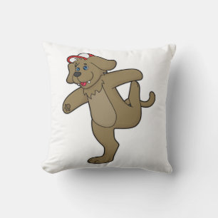Dog at Yoga Fitness Throw Pillow