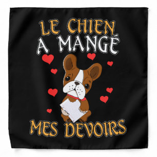 Dog Ate My Homework - Learning French Quote Bandana