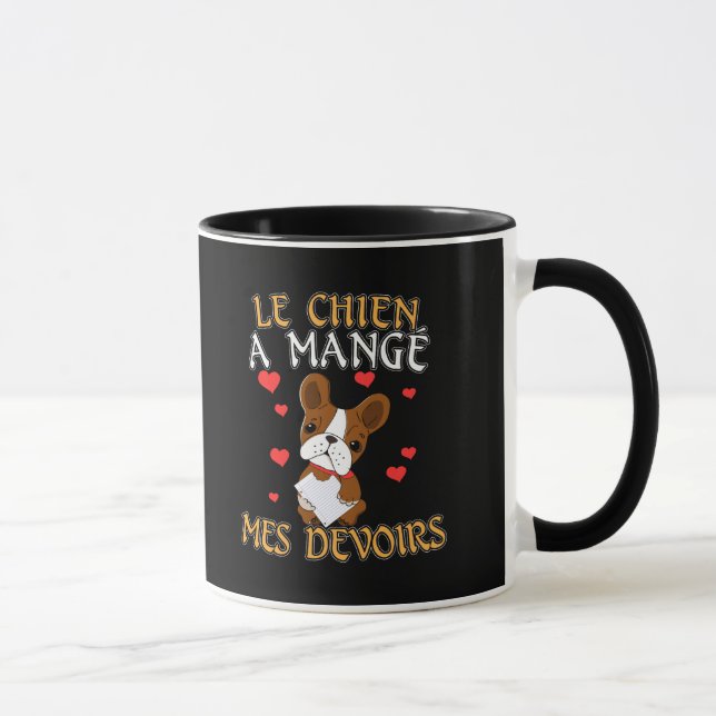 Dog Ate My Homework - Learning French Quote Mug (Right)