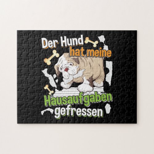 Dog Ate My Homework _ Learning German Quote Jigsaw Puzzle