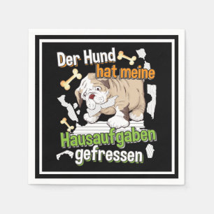 Dog Ate My Homework - Learning German Quote Napkins