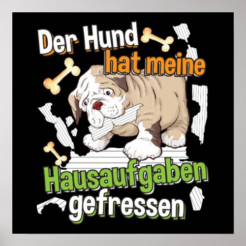 Dog Ate My Homework _ Learning German Quote Poster