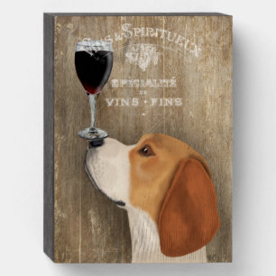 Dog Au Vin Beagle Wooden Box Sign