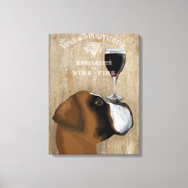 Dog Au Vin Boxer Canvas Print (Front)