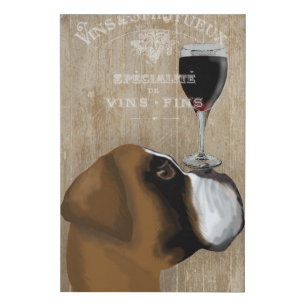 Dog Au Vin Boxer Faux Canvas Print