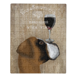 Dog Au Vin Boxer Jigsaw Puzzle