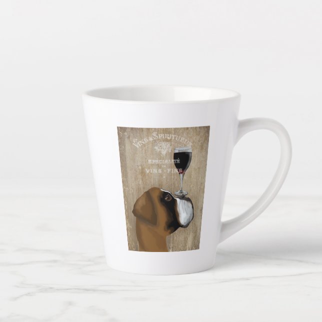 Dog Au Vin Boxer Latte Mug (Right)
