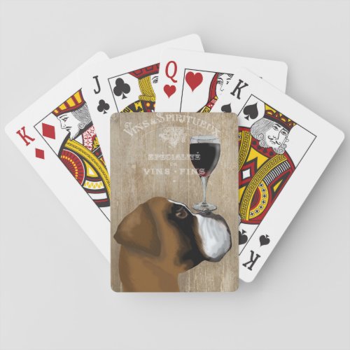 Dog Au Vin Boxer Poker Cards